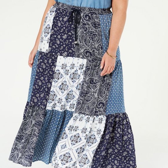 Style & Co. Womens Plus Bandanna Print Patchwork M - Picture 2 of 2